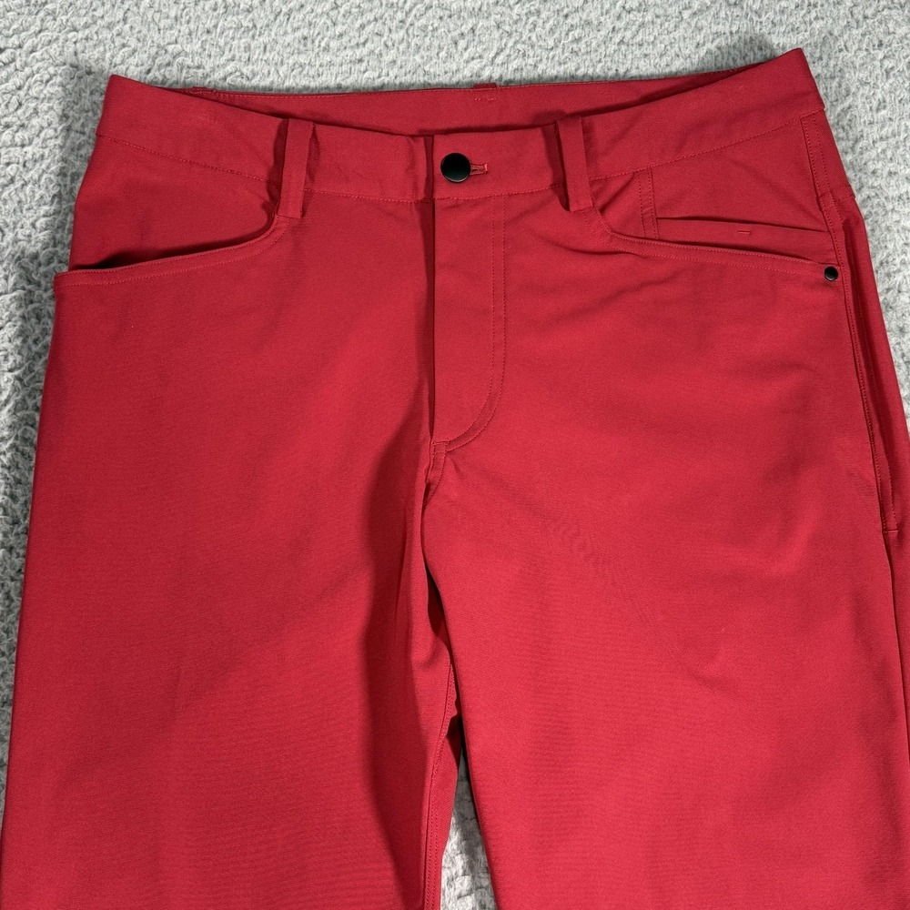 Lululemon Athletica Stretch Khaki Pants Mens 32x30 Red Hiking Travel Outdoor - Picture 2 of 15